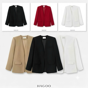 Chaqueta Ligera para Mujer, Cuello con Muescas, Corte Entallado, Tejido Sólido Antiarrugas, Ideal para la Oficina y el Trabajo - Product Image 1
