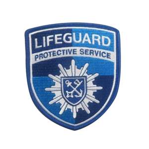 Écusson brodé en forme de bouclier pour service de sauveteurs, vente en gros, prix fabricant - Product Image 1