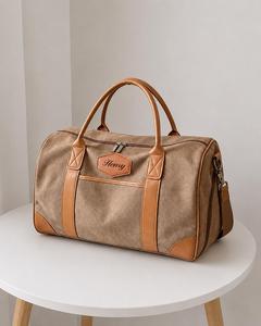 Custom <b>Men</b> Leather Waxed Canvas Travel <b>Bag</b> Waterproof Large Capacity Duffel <b>Bag</b> <b>Overnight</b> Weekend Carry On LCTB-0051 - Product Image 1