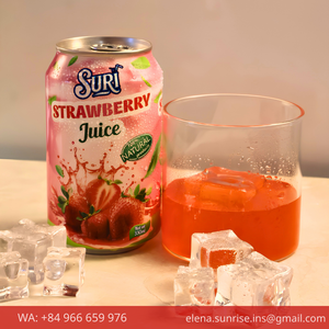 Puré de Fresa Suri en Lata de 330ml, Bebida de Fruta 100% Natural, Baja en Grasa, Saborizada, Lista para Beber, Vietnam, 70% de Pureza - Product Image 2