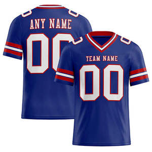 Maillot de football américain personnalisé PLAYER'S POINT unisexe 100% polyester blanc et rouge col en V impression numérique 23 anti-humidité - Product Image 6