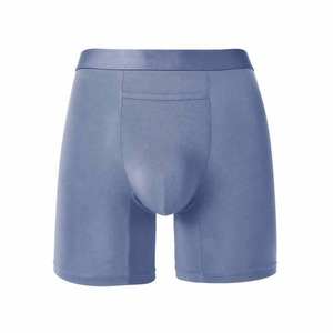 Men's Solid Color Cotton Compression Shorts Mid Waist Elastic Breathable Casual Knitted - Product Image 1