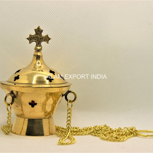 Latest Design Hanging Pure Brass Incense <b>Burner</b> Real Polished Round Hanging Essential <b>Oil</b> Religious Home Incense <b>Burner</b> Decorate - Product Image 5