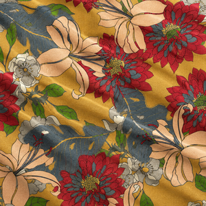Marrakesh Flora Cotton-Flex Digital Tropical Eclectic Premium Slub <b>Fabric</b> Aura Botanical Digital Print Cotton-Flex - Product Image 5