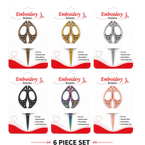 6 Piece Vintage Butterfly Embroidery <b>Scissors</b> Set Fine Tip Stainless Steel <b>Sewing</b> Craft Tool - Product Image 1