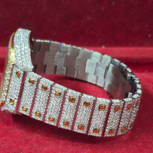 Montre Hip Hop glacée en moissanite VVS, mouvement à quartz de luxe, testeur de diamant, style masculin simple, prix bas - Product Image 1