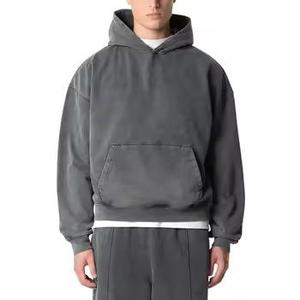 Sweat à capuche surdimensionné en molleton 100 % coton pour homme, avec logo personnalisé, style vintage délavé à l'acide - Product Image 1
