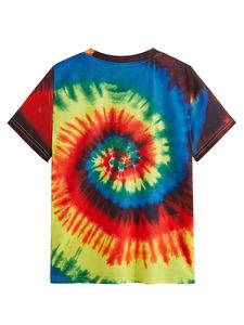 T-shirt décontracté pour femme en jersey 100 % coton, style bohème, tie-dye, col rond, manches courtes, coupe classique, printemps-été - Product Image 1