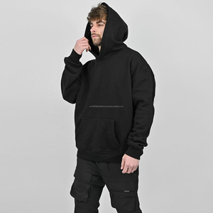 Bulk Workout Clothing Custom <b>Men</b> Hoodies Embroidered Oversize Unisex Plain <b>Black</b> Hoodies <b>Men</b> Blank Heavyweight Boxy Hoodie - Product Image 4