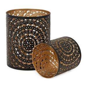 Ensemble de 2 élégants porte-bougies en métal faits à la main, porte-bougies décoratifs pour table à manger, salon - Product Image 2