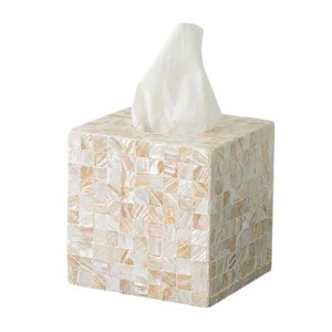 Modern Luxury Handmade Mother of Pearl Tissue Box Cover for Home and Hotel Decoration - Product Image 1