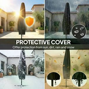 Copertura Impermeabile per Ombrellone da Patio Quadrato 3m di Diametro, Palo in Acciaio Inox/Ferro e Legno per Ristoranti, Hotel, Spiagge e Spazi Esterni - Product Image 4