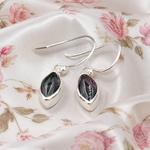 Boucles d'oreilles pendantes en argent sterling 925 avec grenat, faites à la main, en forme de marquise, plaquées or rose et or jaune, cadeau pour femme - Product Image 2