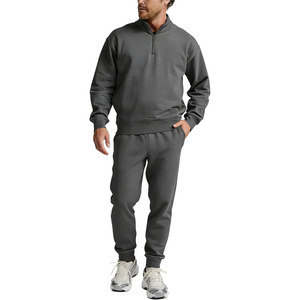 Ensemble de survêtement 2 pièces pour homme avec fermeture éclair, ensemble de jogging, tenue décontractée pour la salle de sport et les entraînements - Product Image 1