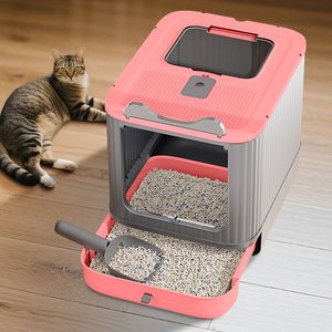 "Sturdy & Durable Pink <b>Cat</b> Litter <b>Box</b> for Multi-<b>Cat</b> Households" - Product Image 1