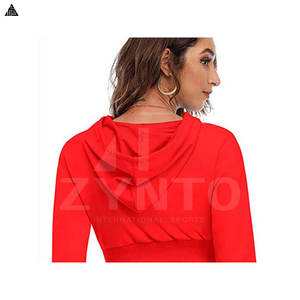 เสื้อฮู้ดครอปแขนยาวทรงหลวมสไตล์ลำลองสำหรับผู้หญิง ผ้าฝ้ายผสมเฟรนช์เทอร์รี่คุณภาพสูง แบรนด์ Oem เหมาะสำหรับฤดูหนาว - Product Image 2