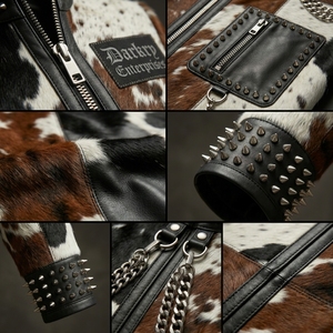 Customized Men Cow Hair On Leather <b>Jacket</b> Wholesale Genuine Cowhide Winter Coat Manufacturer OEM Soft Real Outwear Supplier - Product Image 6