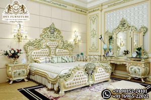 Juego de Muebles de Dormitorio Hechos a Mano Royal Regency, Estilo Exclusivo Kingdom, Juego de Cama de Madera de Teca, Último Modelo de Cama Tallada a Mano con Mesa de Noche, Reino Unido - Product Image 6