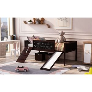 Letto a soppalco matrimoniale Espresso con due contenitori portaoggetti, letto in legno per bambini (Vecchio SKU LP000075AAP) - Product Image 2