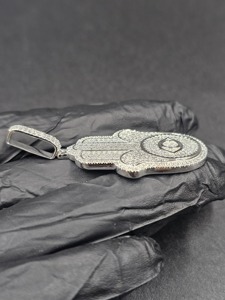 Colgante de Mano de Hamsa con Ojo de Diamante, Plata 925, Hecho a Mano, Colgante de Oro, Amuleto Religioso, Joyería Unisex - Product Image 4