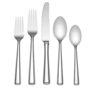 Ensemble de couverts élégants et simples en acier inoxydable argenté pour les dîners tendance et les occasions spéciales, restaurant, ensemble de couverts design. - Product Image 1