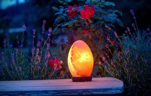 Natural Himalayan Egg Shaped Rock Salt Lamp on a Wooden Base/Salt Lamp <b>Crystal</b> Lamp With Light From the Salt Range of Pakistan - Product Image 5