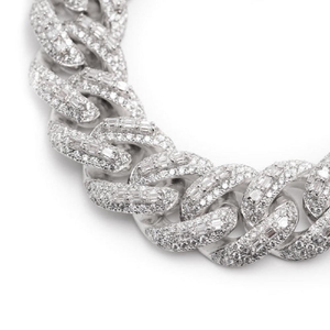 Luxury Iced Cuban Link Chain <b>Necklace</b> 925 Silver Diamond Tennis Curb Chain Bold <b>Statement</b> Jewelry For Men And Women Premium - Product Image 5