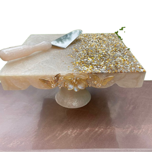 Elegante y Hermoso Soporte Cuadrado para Pastel de Resina para Fiestas de Cumpleaños, Herramienta Esencial para Pasteles - Product Image 1