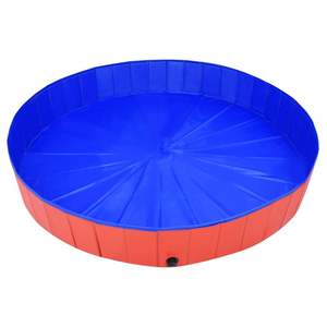Piscine pour chien extra large en PVC rouge, design circulaire pliable - Product Image 4