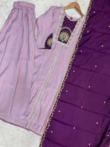 Conjunto Sharara de diseño indio-pakistaní, en tela de seda romana, elegante, para fiestas, bodas, uso tradicional y casual. - Product Image 2