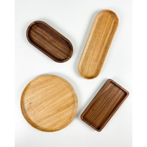 Oval <b>plate</b> Round Wooden Serving Tray Handmade Bohemian Engraved Design Solid Color Dishes & <b>Plates</b> Round Wooden - Product Image 5