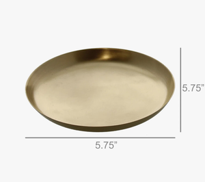 Plateau décoratif en métal de luxe en gros, plateau rond doré moderne avec bord incliné pour la présentation d'objets d'intérieur haut de gamme - Product Image 3