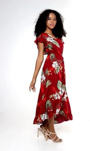 Robe Hawaïenne à Volants pour Femme, Motif Jardin d'Ananas - Product Image 3