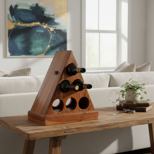 ที่วางขวดไวน์ไม้แบบมินิมอล ของตกแต่งบ้าน ที่วางไวน์ไม้ ราคาดีที่สุด - Product Image 6