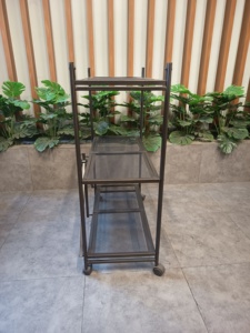 Metal Foldable Three-Layer Spice Storage Shelf Space Saving Home Furniture Living Room No Assembly Required - Product Image 5