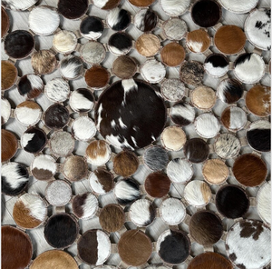 Alfombras de Cuero Vacuno con Patrón Geométrico Ovalado, Alfombra de Cuero Vacuno Natural Hecha a Mano, Decoración para Sala de Estar, Venta al Por Mayor, OEM, Personalizada - Product Image 6