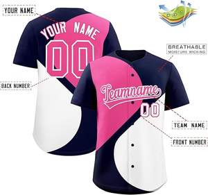 Maillot de baseball personnalisé en gros, respirant, col en V, uniforme pour homme, option grande taille, sublimation, maillot de baseball d'équipe - Product Image 2