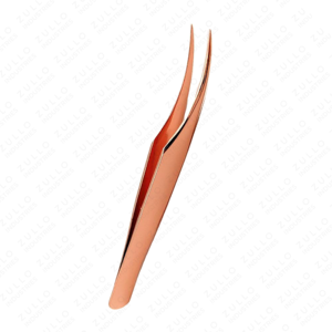 Pince à épiler de précision Zullo Rose Gold pour extensions de cils, en acier inoxydable, couleur personnalisée, outil pour cils avec logo, pour cils volumineux - Product Image 6