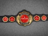 Ceinture de champion de lutte IWS MMA avec logo doré, trophée personnalisé en alliage de zinc léger, récompense de champion à taille haute