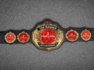 เข็มขัดแชมป์มวยปล้ำ IWS MMA โลโก้สีทอง รางวัลถ้วยรางวัลส่วนบุคคล ทำจากโลหะผสมสังกะสี น้ำหนักเบา รุ่นเอวสูง รางวัลแชมป์เปี้ยน - Product Image 4