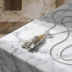 Luxury Hip Hop 925 Sterling <b>Silver</b> Spaceship Pendants With Lab Grown Diamonds Gold Plated Micro Pave Themed Charms Fine Jewelry - Product Image 4