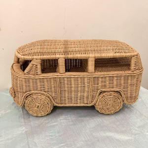 Top-pick interactive toys for children roleplay rattan buses good price natural bus & car toy - Product Image 2
