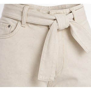 Jeans de Mezclilla de Pierna Ancha para Mujer, Talla Grande, con Cinturón Desmontable, Color Crudo, XL - Product Image 4
