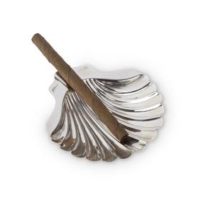 Cenicero con forma de concha, antideslizante, para oficina, hogar, cigarros, sin humo, de acero inoxidable, antirust. - Product Image 1