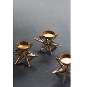 เชิงเทียนต้นคริสต์มาสทองเหลืองสำหรับตกแต่งบ้าน ดีไซน์โลหะทนทาน - Product Image 5