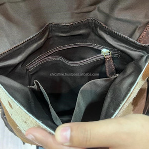 New Arrival Western Real Handmade Hair on Fur Tooled Leather Fringe Sling Bag Stylish Women Concealed Carry Casual Crossbody Bag - Product Image 6