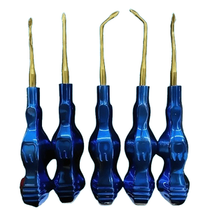 Juego de Elevadores Dentales de Acero Inoxidable Negro y Dorado, Elevadores Dentales Luxadores y Dentados para Extracción de Dientes de Dentavex - Product Image 1