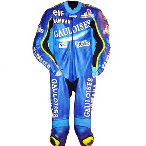 Combinaison de moto en cuir de vachette/canguro Olivier Jacque Ramaha 1 pièce pour motard de niveau compétition - Product Image 1