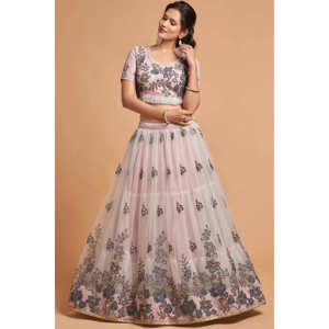 ชุดราตรีตาข่ายปักลายสุดยอด zari ชุดปาร์ตี้ lehenga choli - Product Image 5