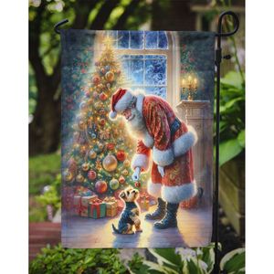 Australian Terrier Père Noël Jardin Drapeau Multicolore Décoratif Cour Pelouse Signe pour Patio Oeuvre Fleur Lits Bannière Boîte Aux Lettres - Product Image 3